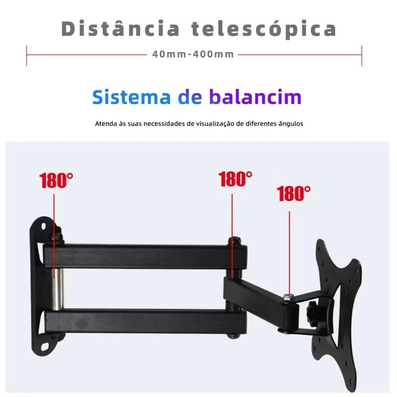  Suporte articulado para TVs e monitores de 14? a 55?, com ajuste. - Foto 2