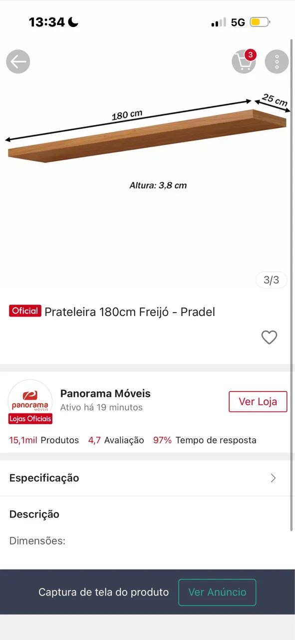 Prateleira marrom - Foto 2