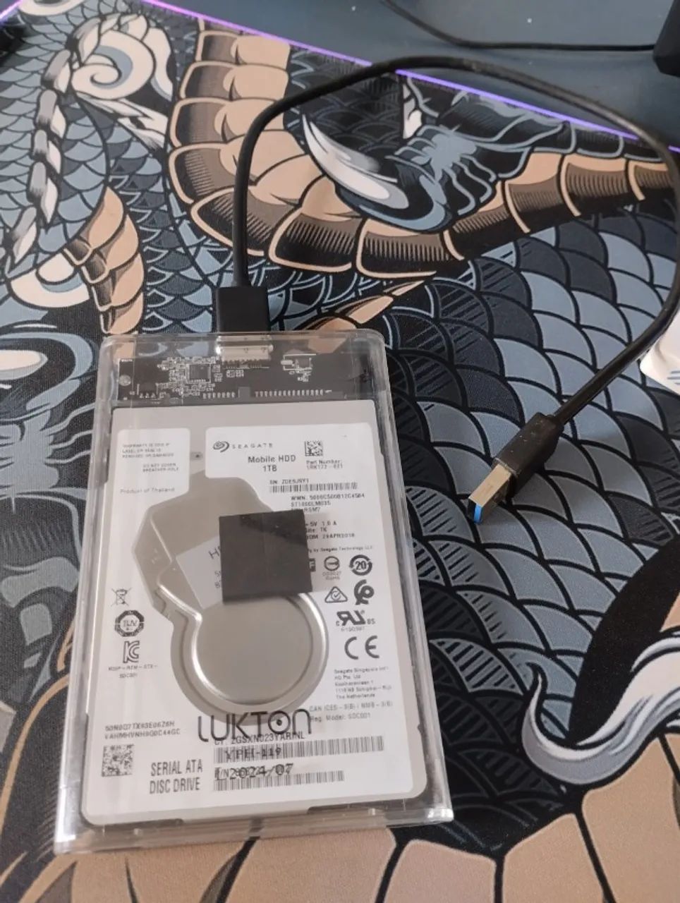 HD de 1 TB Seagate com case USB 3.0