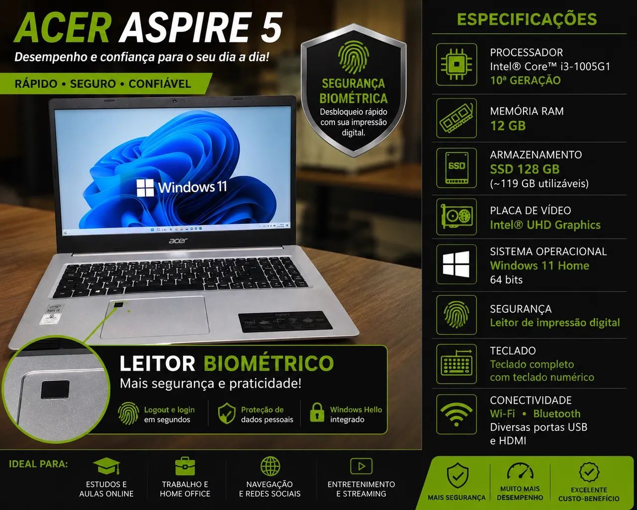 Super Notebook Acer Aspire 5 (12gb RAM) - Foto 2