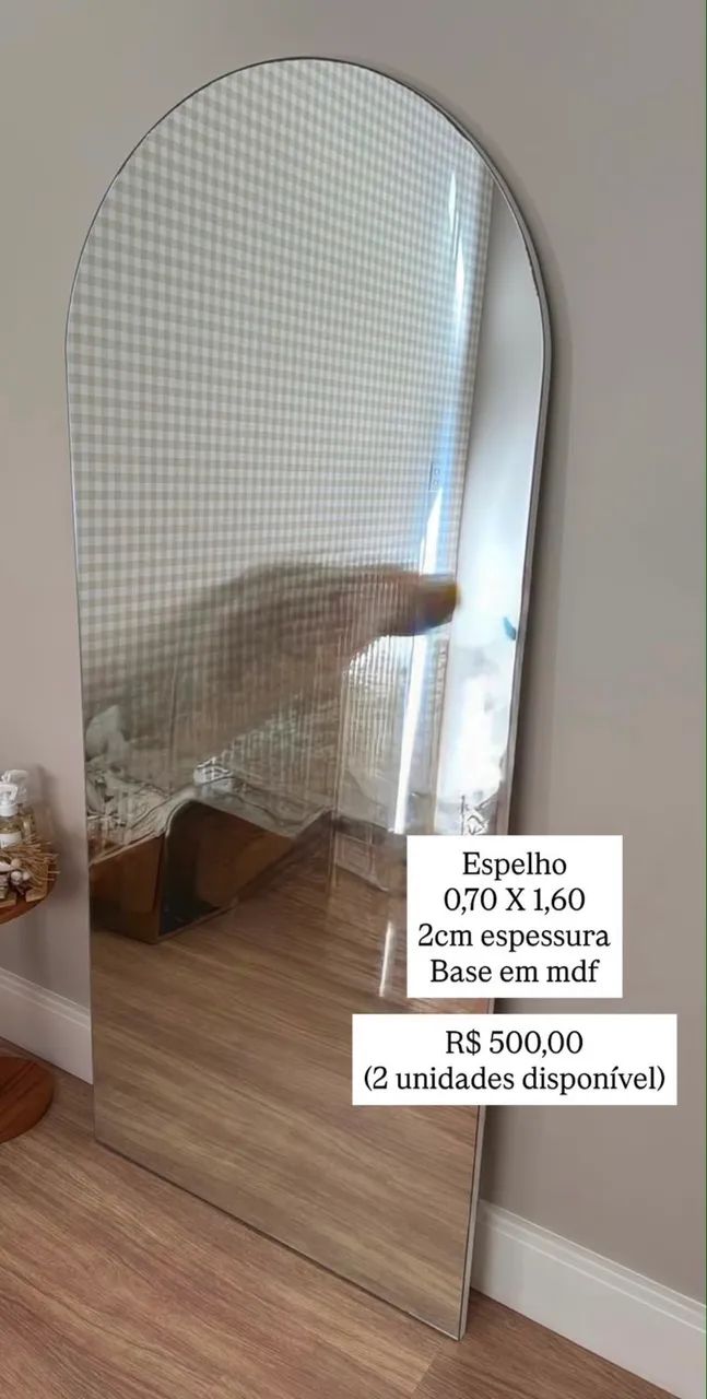 Espelho 0,70x1,60 2cm espessura base MDF - Foto 2