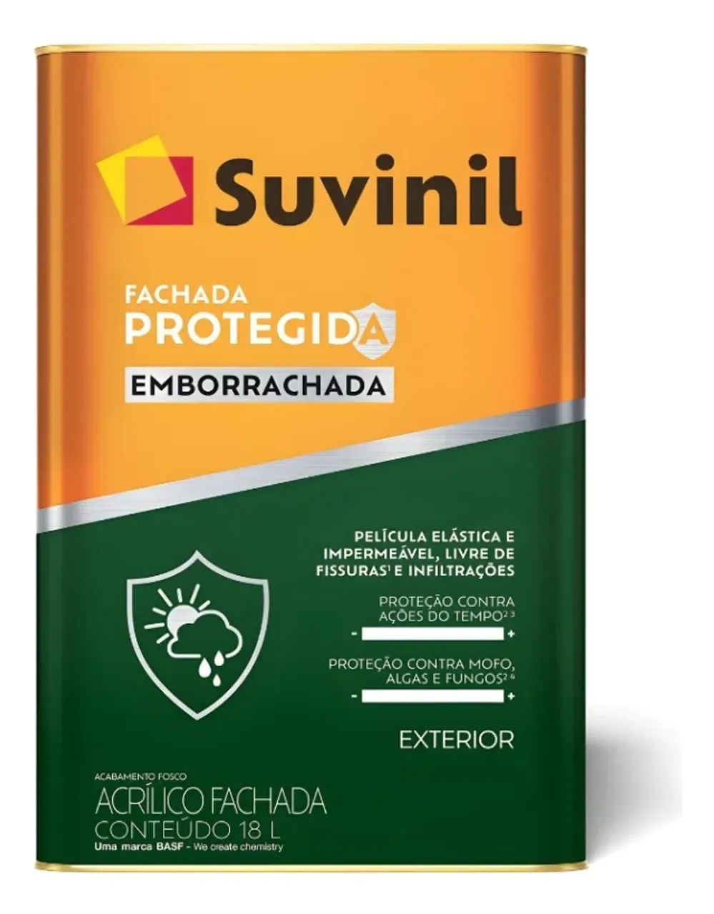 Tinta Acrílica Suvinil Fachada Protegida Emborrachada Branco PROTECAO TOTAL DECOR COLOR