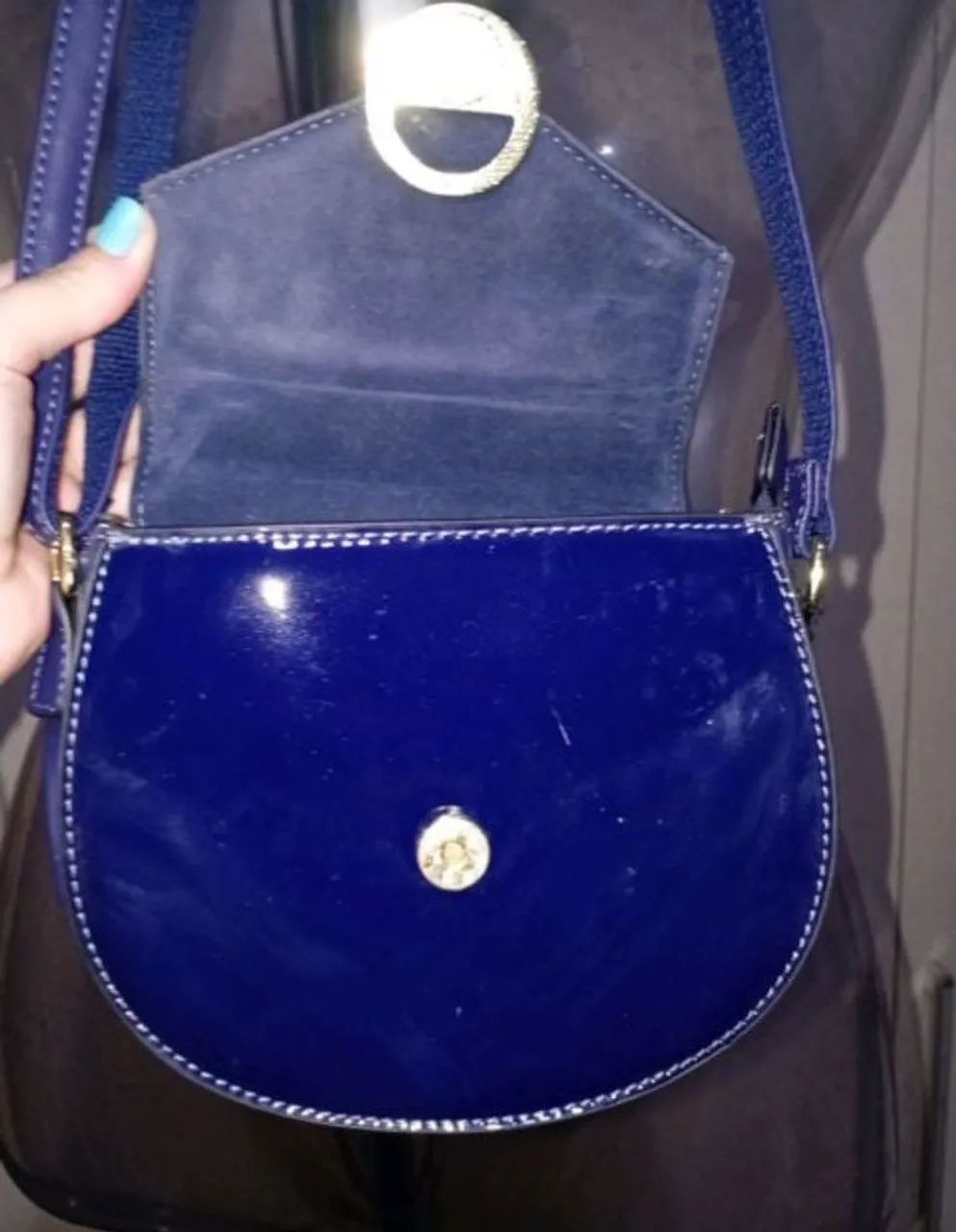 Bolsa Azul marinho transversal  - Foto 4
