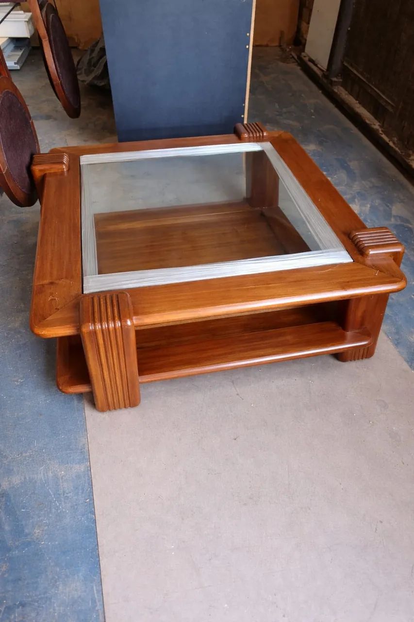 Mesa de centro em Mogno Puro e Vidro - Foto 2