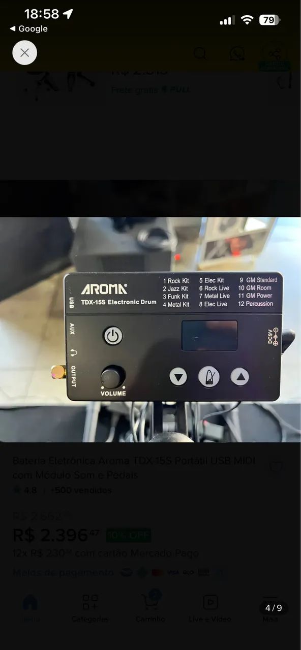 Bateria eletrônica Aroma Tdx-15 - Foto 3