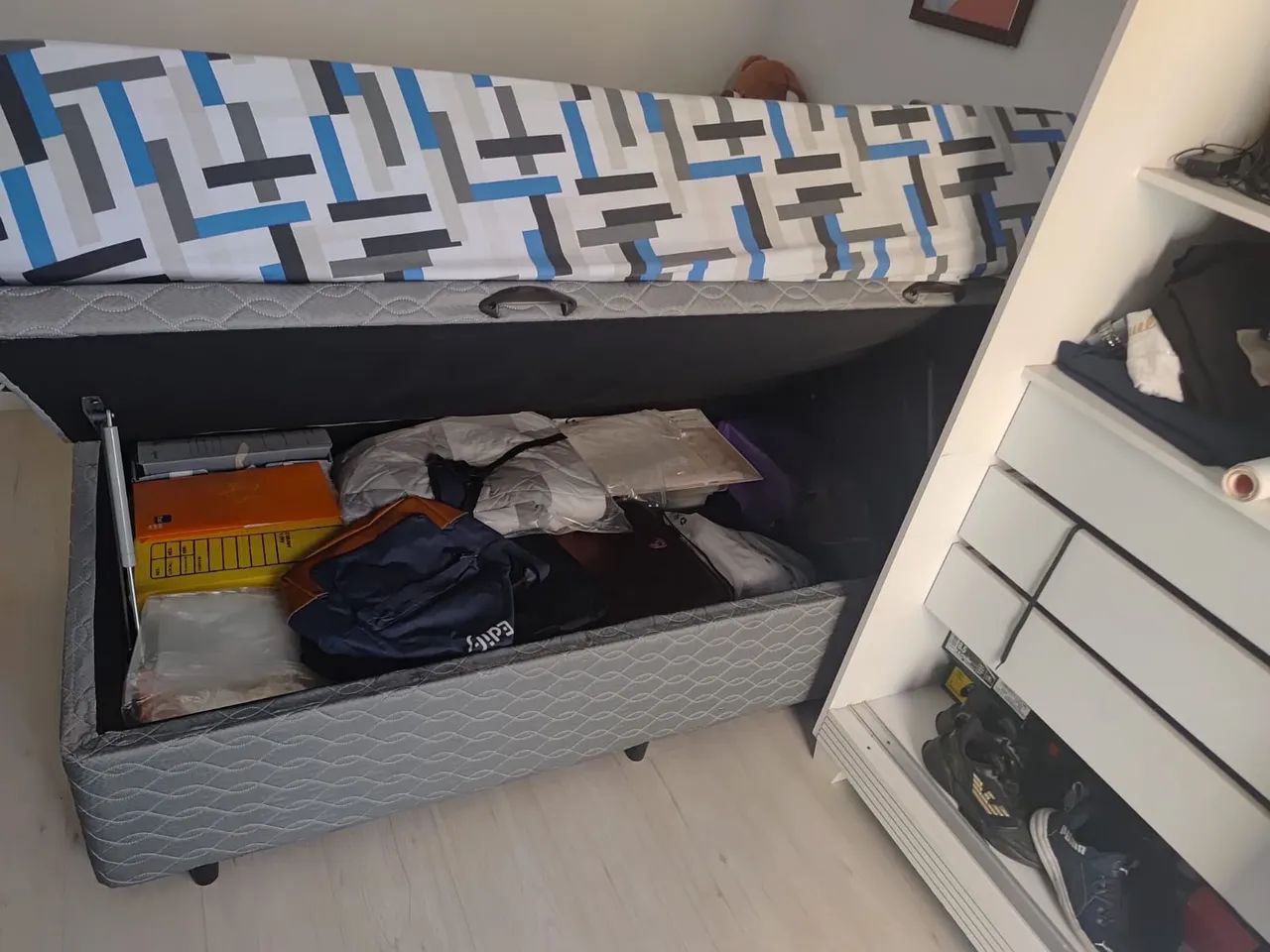 Cama box BAÚ + colchão molas ensacadas semi nova - Foto 3
