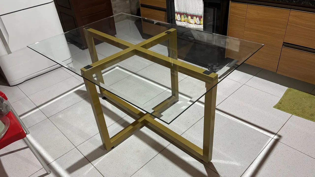 Mesa de Vidro com base de Metalon   - Foto 4