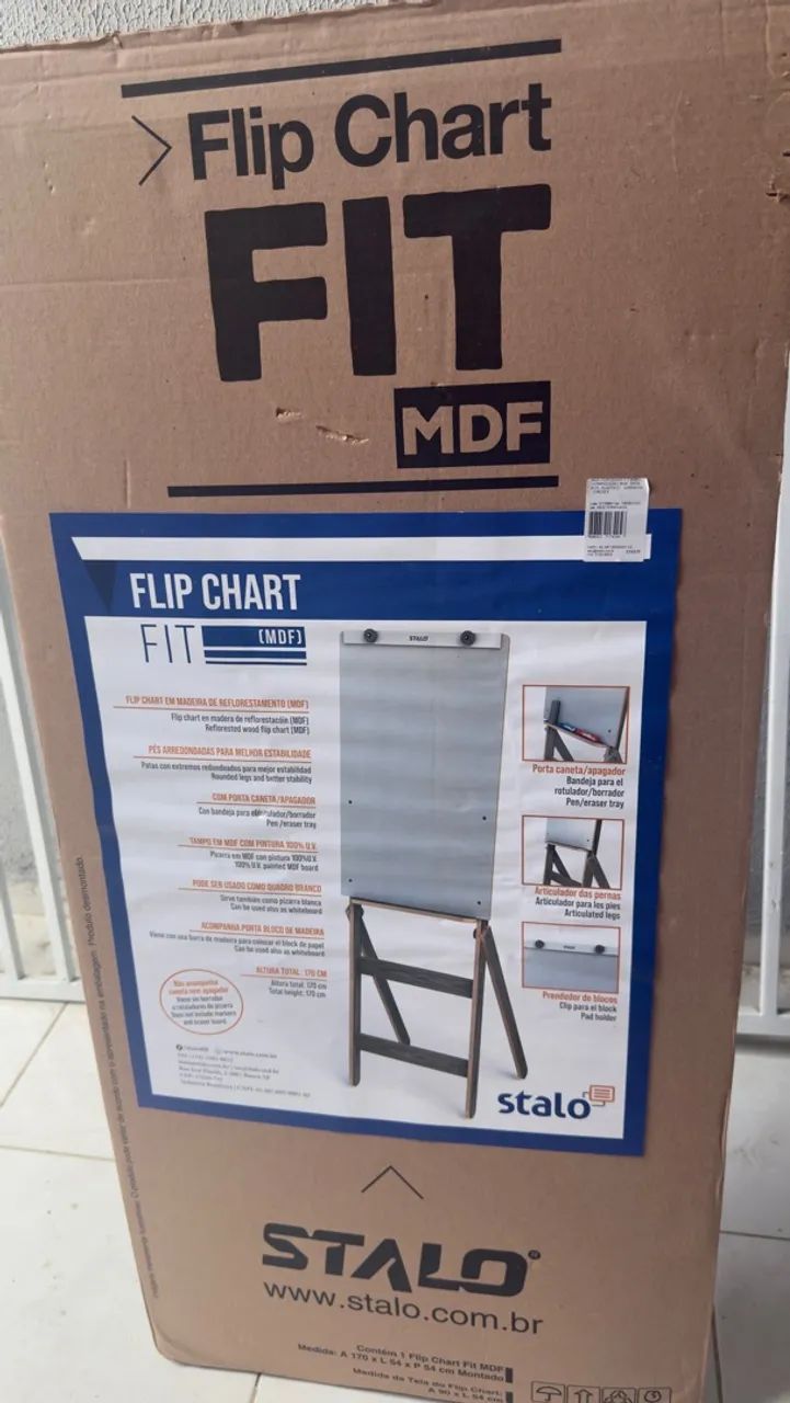 Lousa Flip Chart Stalo Fit MDF 