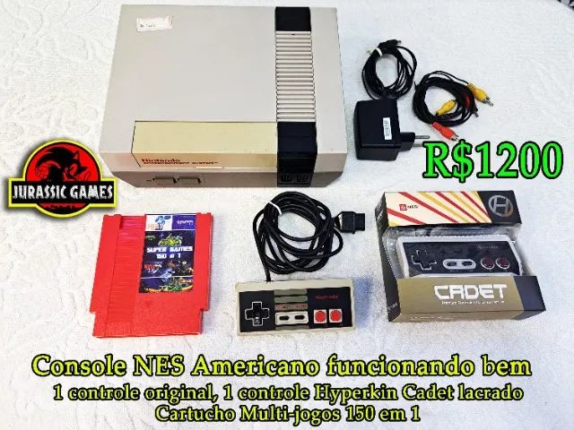 Console NES Americano funcionando normalmente.
