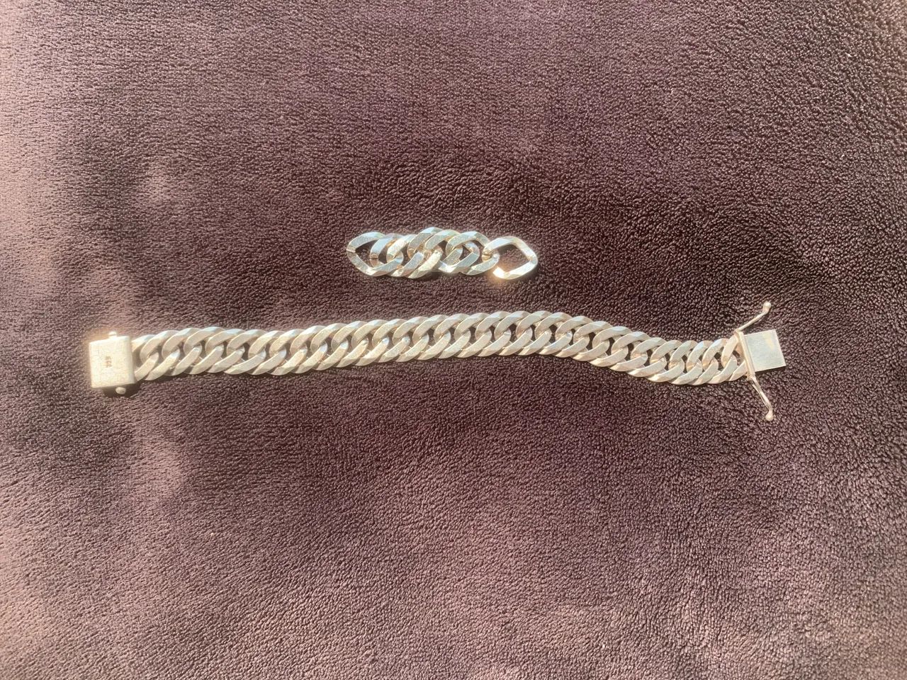 Pulseira gourmet prata maciça 11 mm, 21 cm - Foto 4