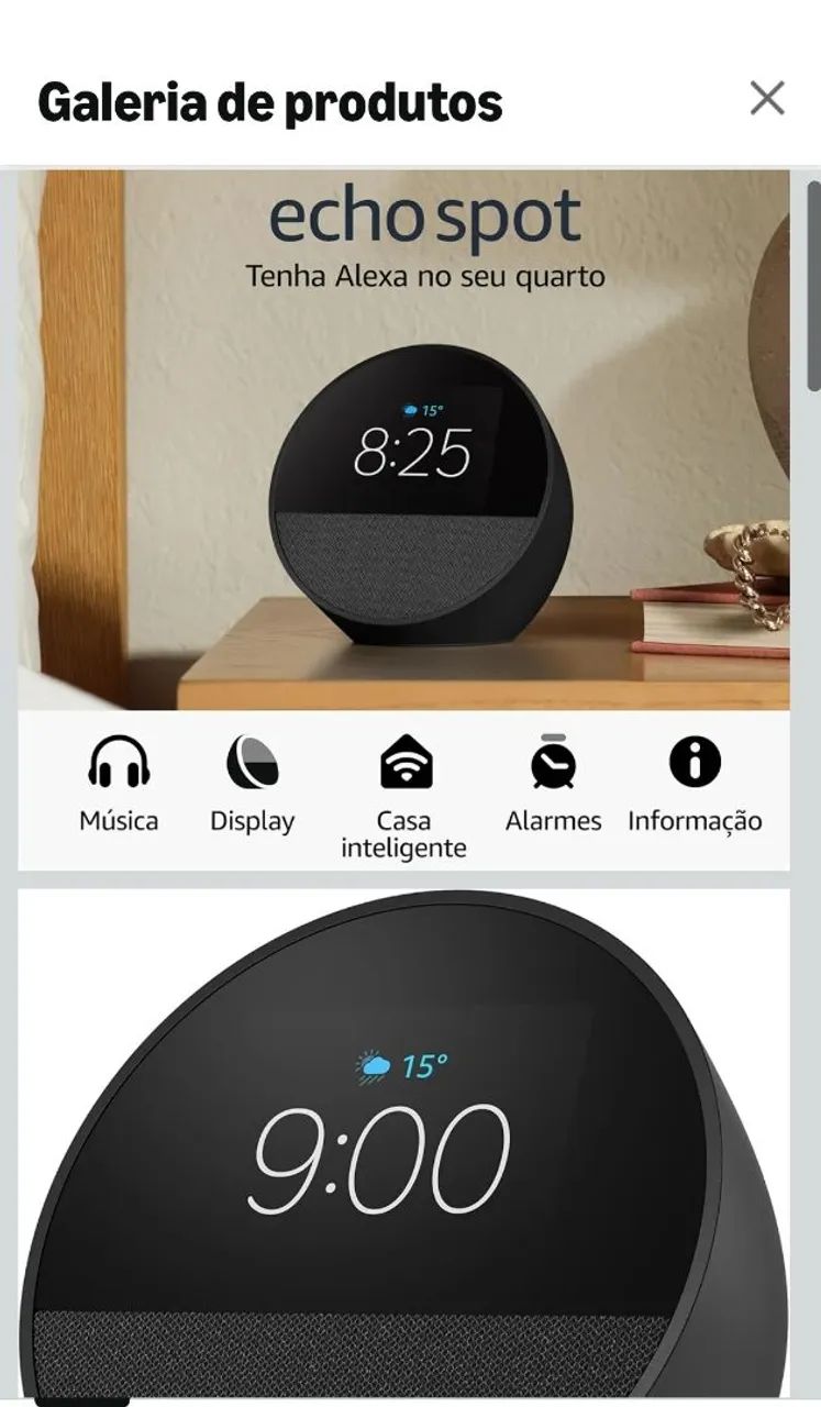 Echo Dot Spot Amazon Com Relógio Caixa<br>De Som Inteligente