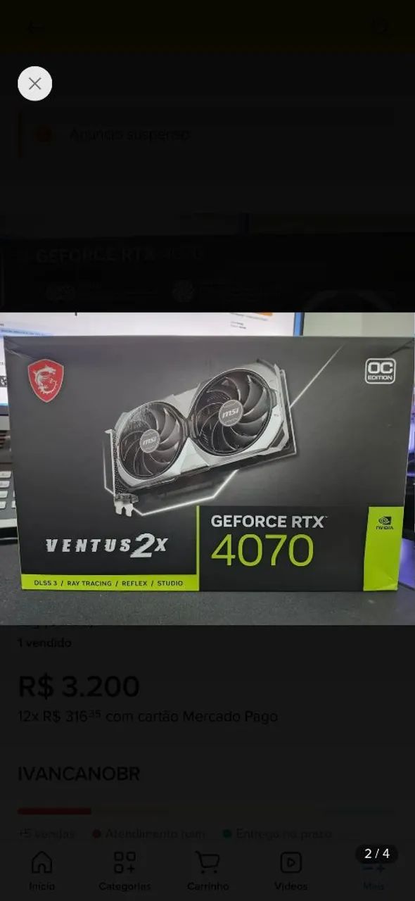 RTX 4070 IMPECÁVEL  - Foto 2