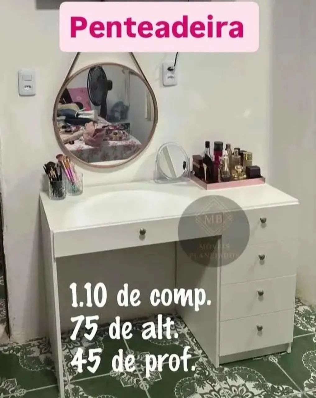 Penteadeira nova 100% MDF branco 