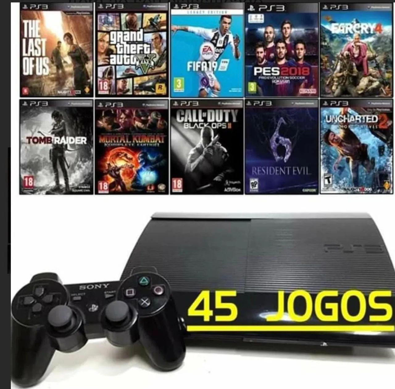Ps3 com vários jogos 