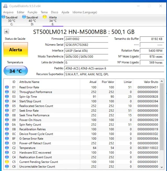 Hd de notebook 500gb usado  - Foto 2