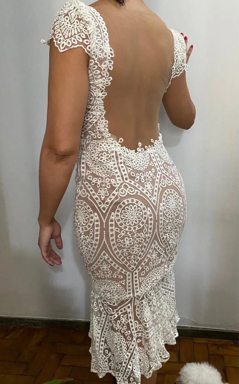 Vestido Renda Branco - Foto 2