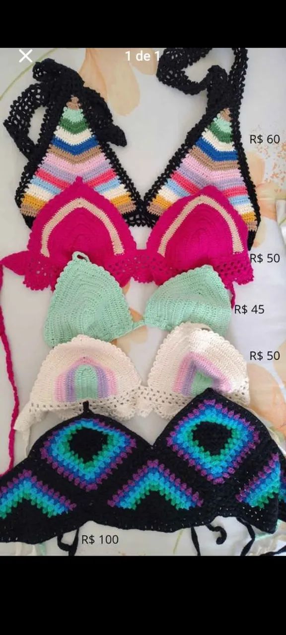 Top / biquínis chochê