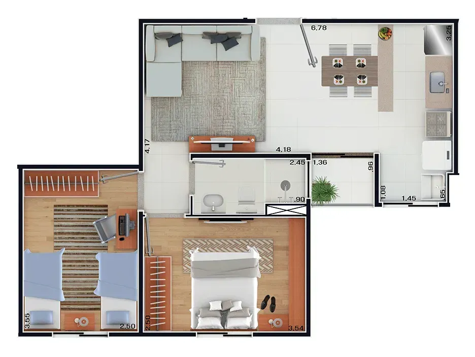 PLANTA 49m²