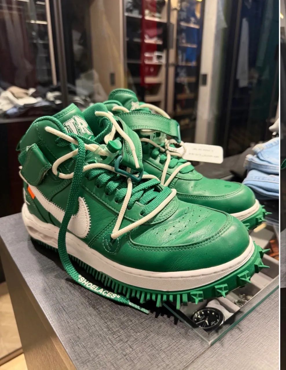 エアポッズ Offwhite x Nike Air Force 1 Mid - Leather Pine Green 41 - Calçados