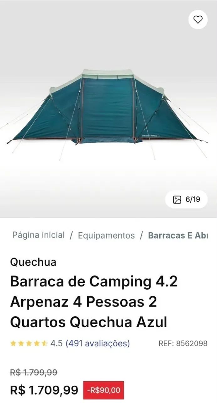 ? Barraca de Camping Quechua 4.2 - 4 Pessoas / 2 Quartos - Foto 2
