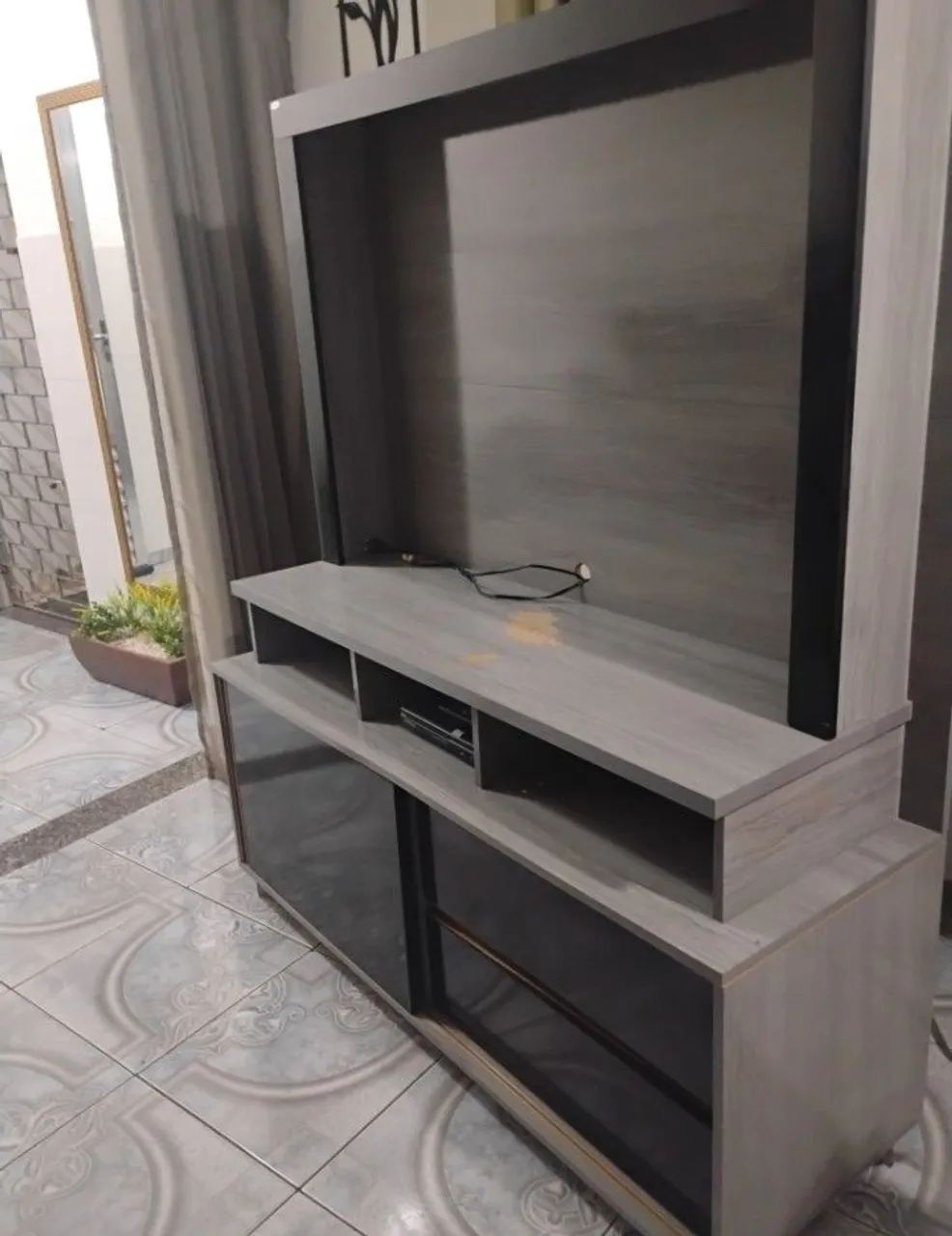 Rack com Painel para TV - Cinza e Preto - Foto 2