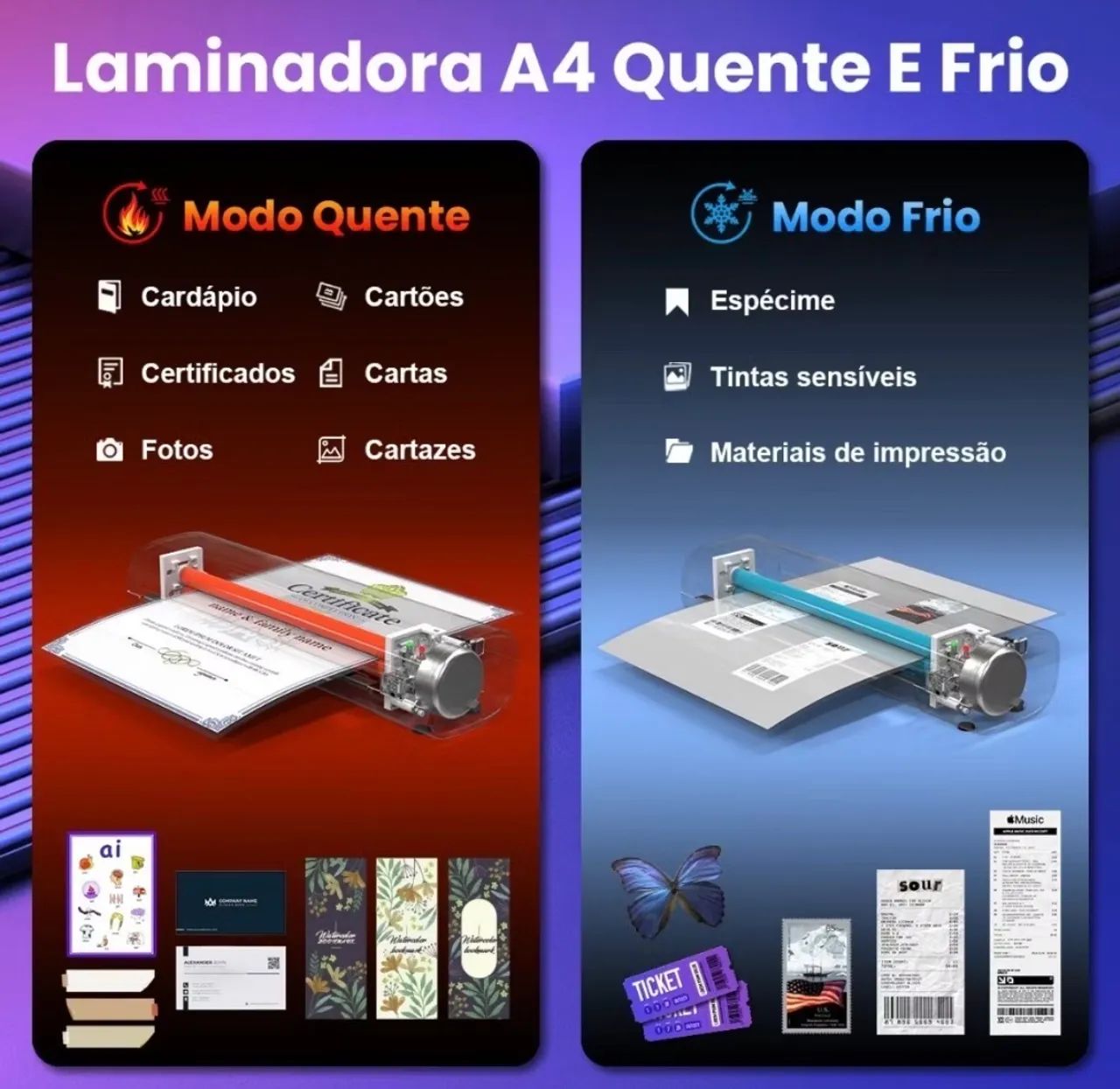 Plastificadora A4 Laminadora De 9 Polegadas 127V  - Foto 3