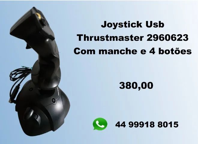Joystick Usb Thrustmaster Para Windows 3 Eixos 4 Botões Preto - Foto 2