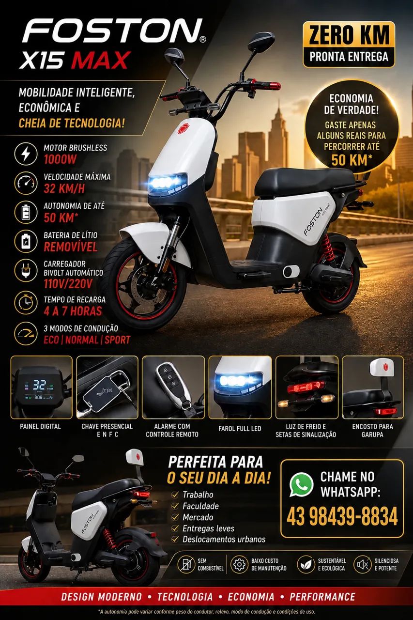 MOTO ELÉTRICA ZERO KM - Foto 2