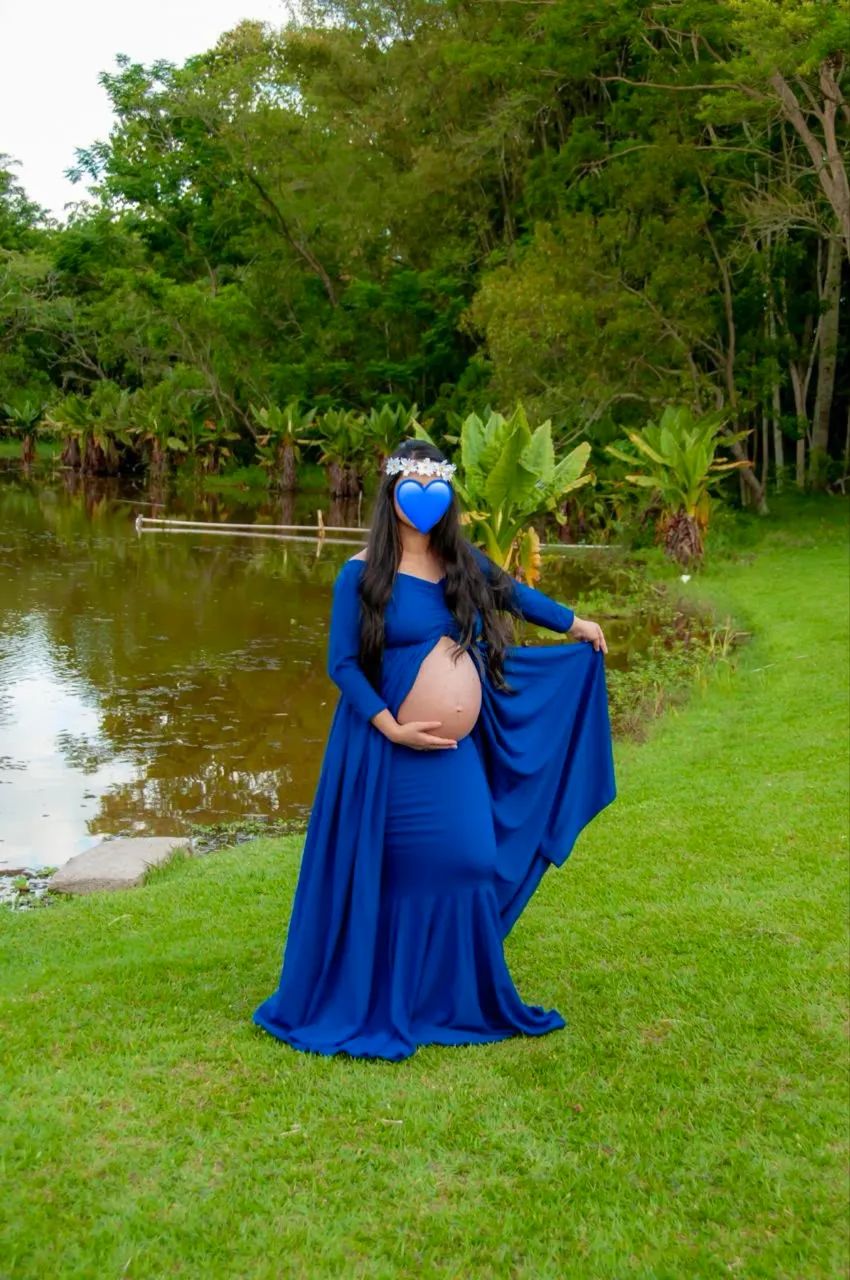 Roupa azul ensaio gestante - Foto 3