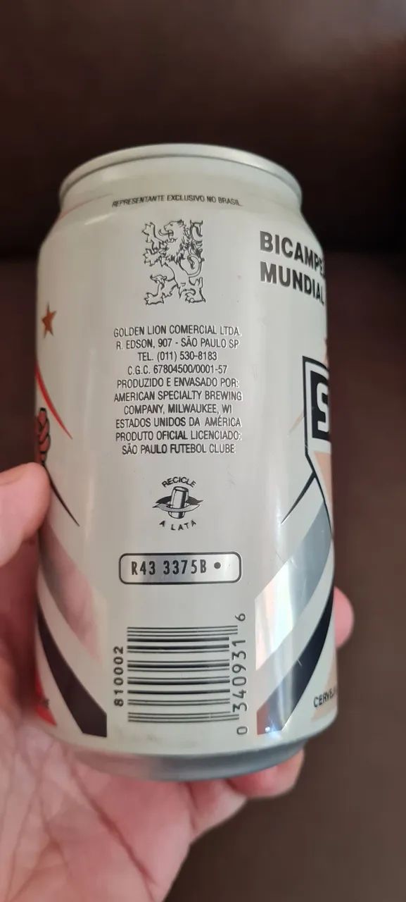 Latinha fechada de cerveja do São Paulo ano 1996 - Foto 3