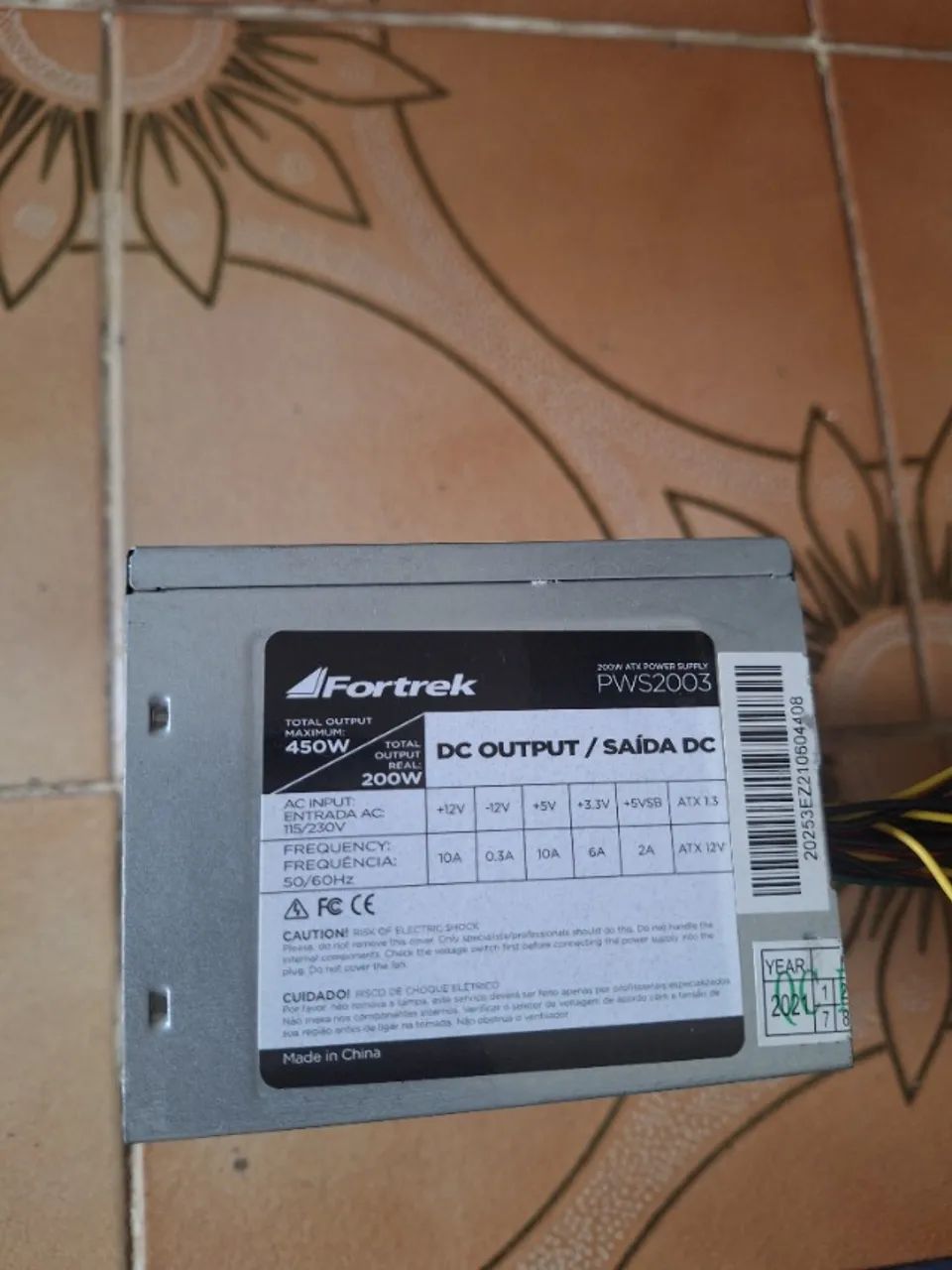 fonte 450w defeito