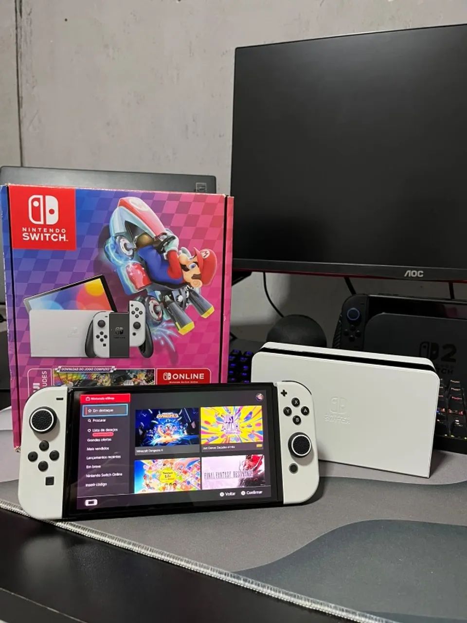 Nintendo Switch OLED + Capa protetora + Caixa e Nota Fiscal - Foto 2