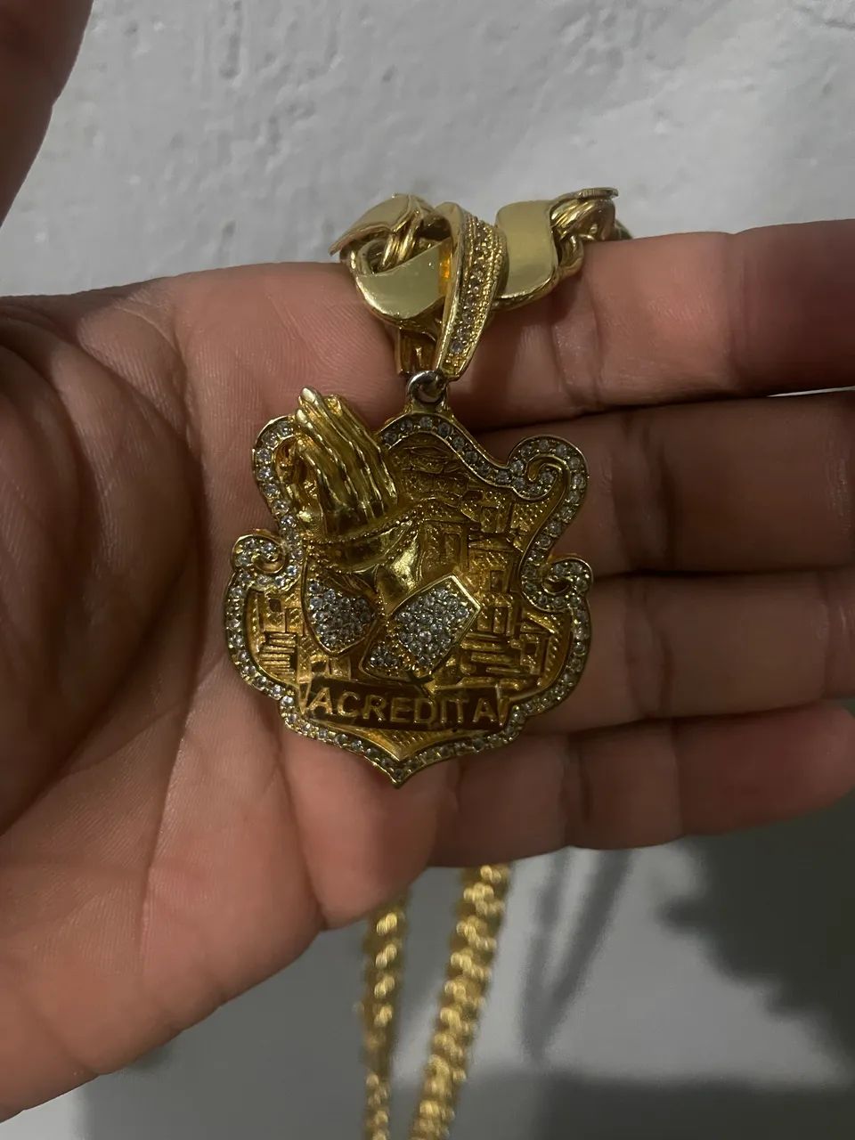 Cordão de moeda antiga banhada a ouro  - Foto 2