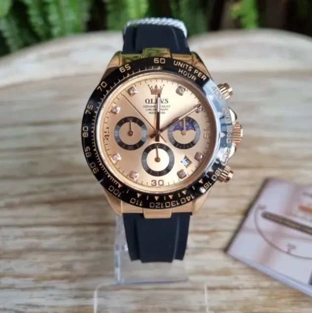 Relógio Unissex Olevs Com Pulseira Silicone-Rosë