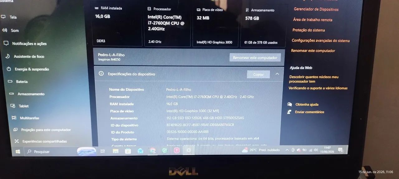 Notebook Dell N4050 i7 - Foto 4