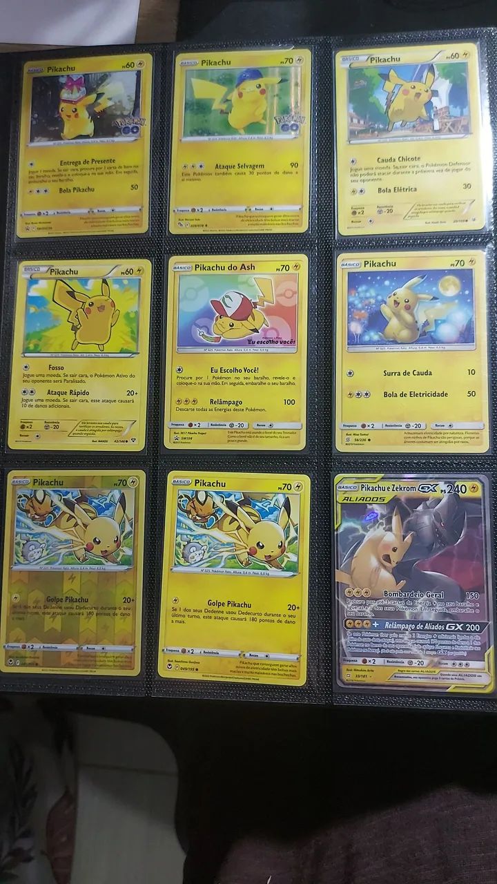 Coleção 123 cartas Pikachu, Bulbasaur, Squirtle, Charmander, Psyduck e Evoluções  - Foto 3