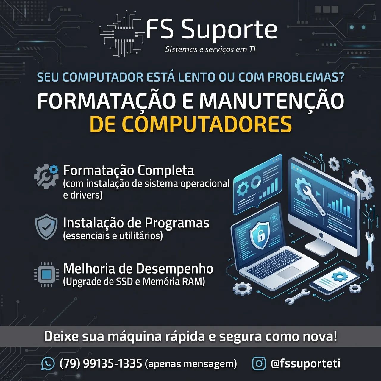Formatação de computadores e instalação de programas