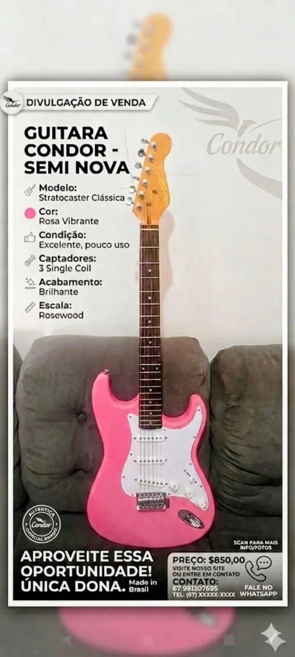Guitarra Rosa Nova
