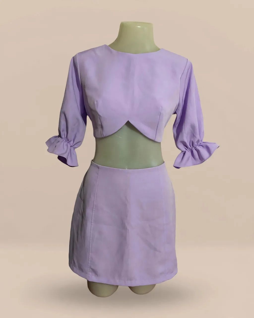 Conjunto Lilás Cropped e Calção Saia - Foto 4