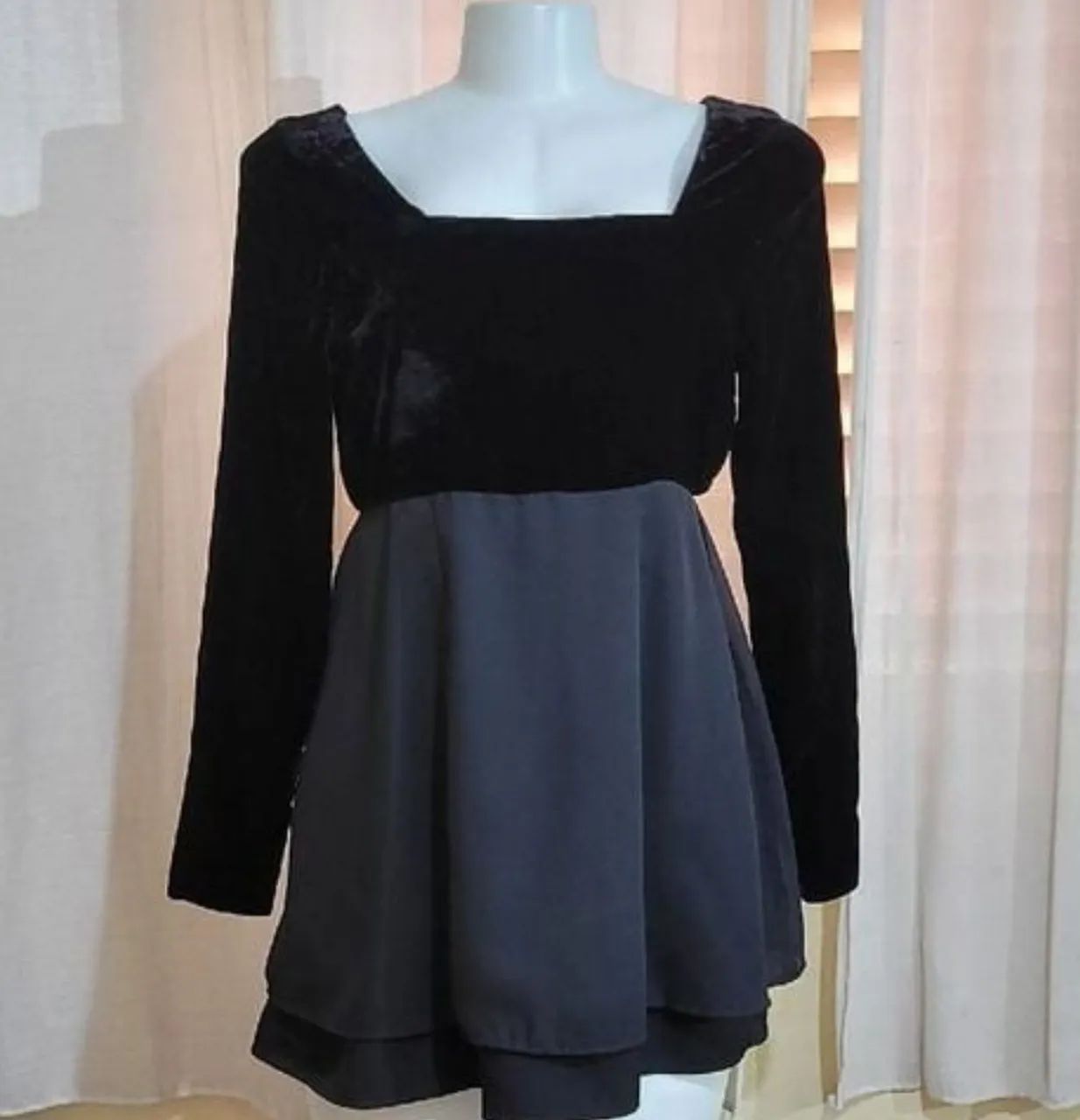 Vestido preto veludo juvenil G