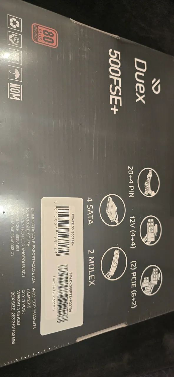 Fonte 500W 80Plus Duex Black (Nova) - Foto 2