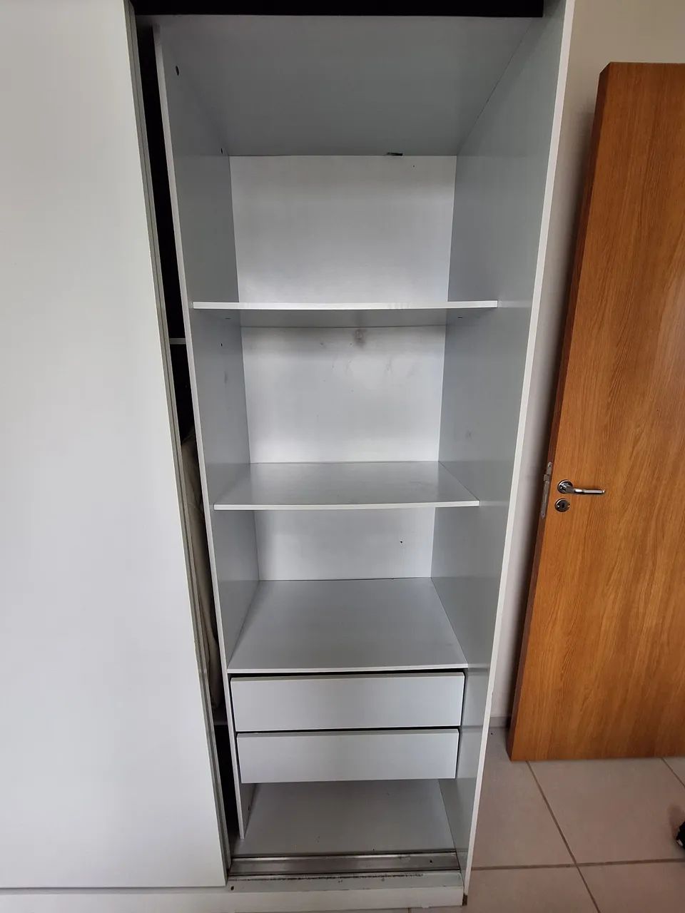 Guarda-Roupa Solteiro Branco 2 Portas de Correr - Foto 4