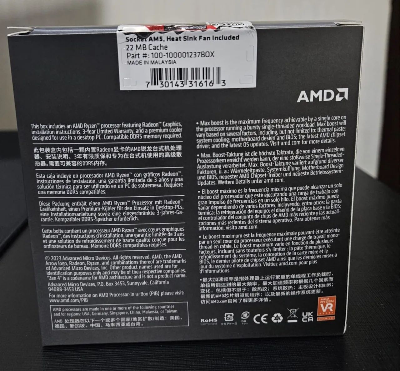 Processador AMD Ryzen 5 8600G - 6 Núcleos / 12 Threads + Radeon Graphics - Foto 5