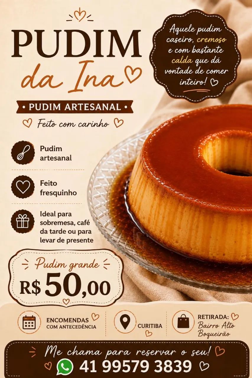 Pudim Grande encomendas 