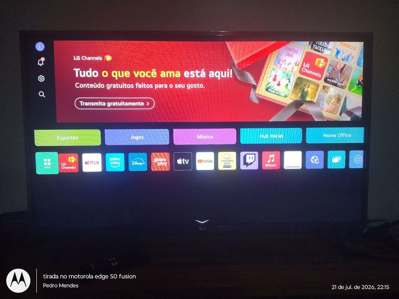 TV LG 43 Polegadas com sistema operacional Web Os 