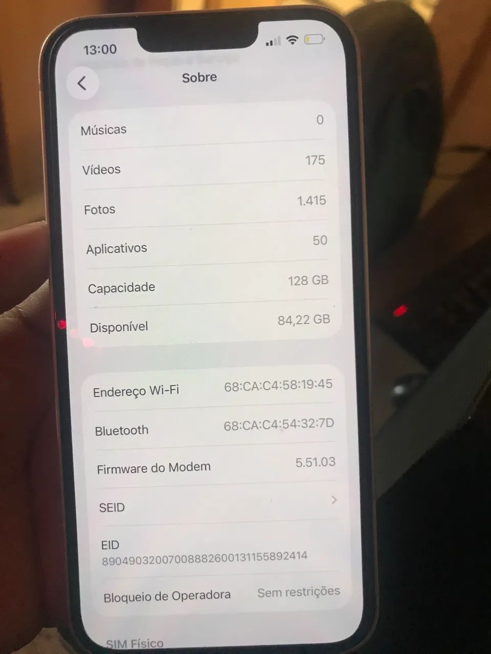 iPhone 13 128GB na caixa completo 