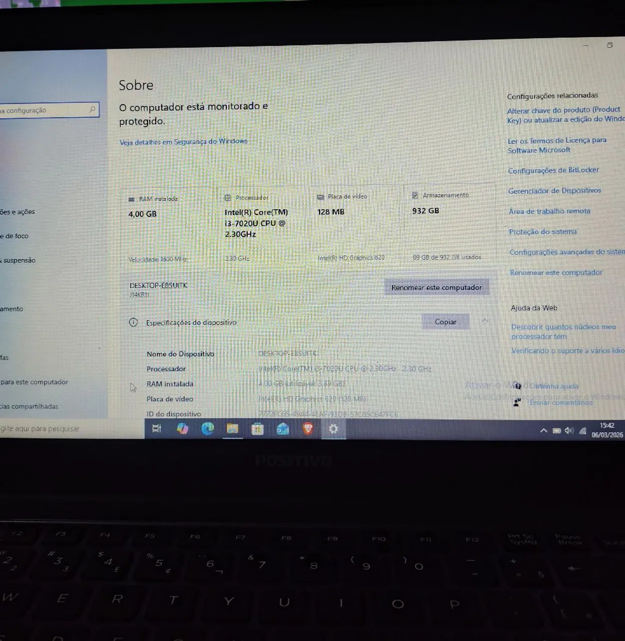 Notebook Positivo Intel i3 de sétima geração - HD 1TB - Ideal para estudos e trabalho - Foto 3