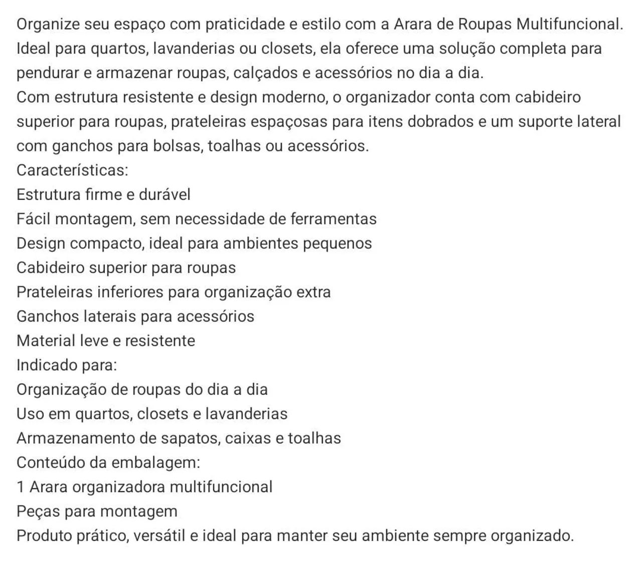 ARARA DE ROUPAS MULTIFUNCIONAL - Foto 5