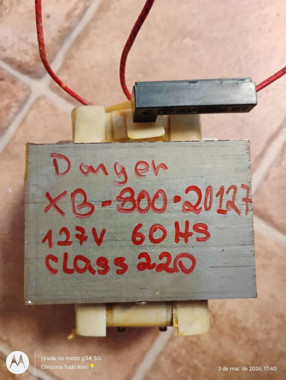 Fonte trafo peça de  microondas 127 v 