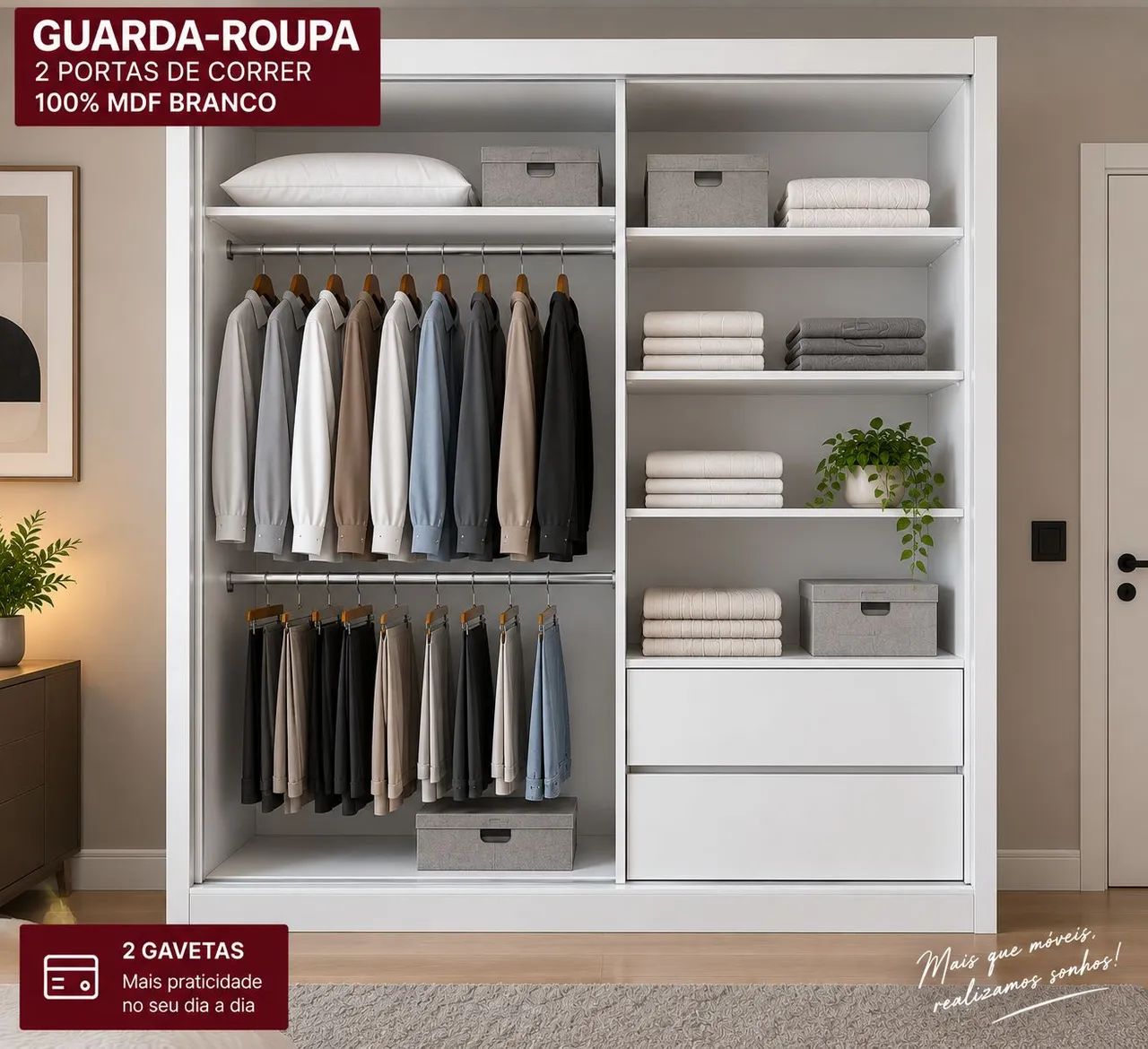 Guarda roupa 100% mdf - Foto 4